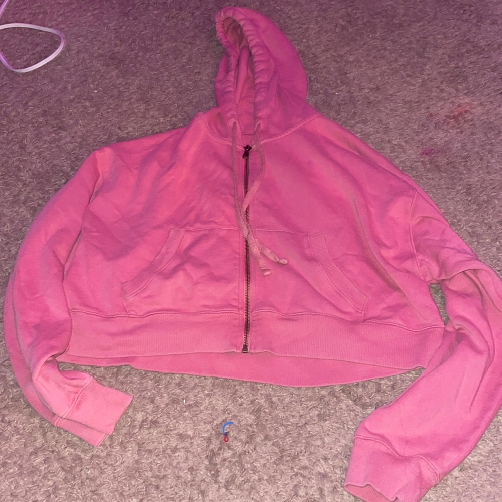Pink Cropped Aeropostale Hoodie